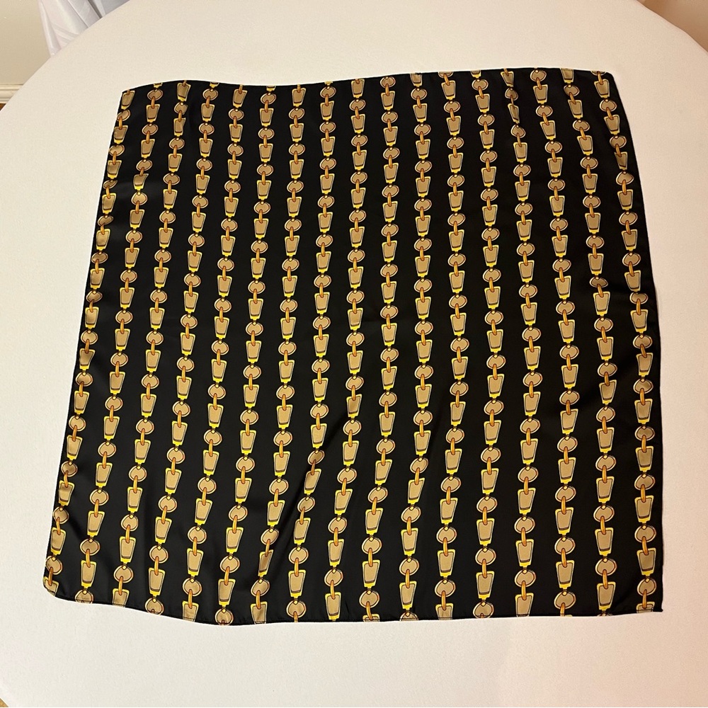2/$20 - Black, Gold & Beige Chain Print Scarf - Great Fall Accessory - Picture 2 of 5
